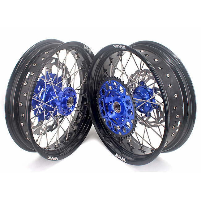 VMX 3.5/5.0 Motorcycle Supermoto Wheel Rim Fit YAMAHA YZ250F/450F 2001-2023 YZ125/250 Blue Hub disc