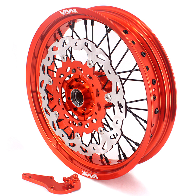 VMX 3.5/5.0 Motorcycle Supermoto Wheels Fit KTM SX-F EXC 250 450 530 Orange Rim Black Nipple