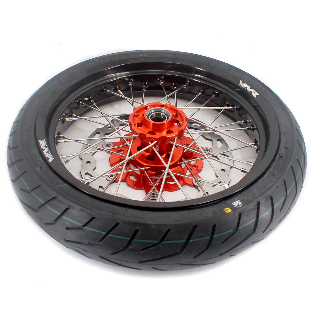 VMX 3.5/5.0 Motorcycle Supermoto Wheels CST Tire Fit KTM SXF EXC 125 450 Orange Hub