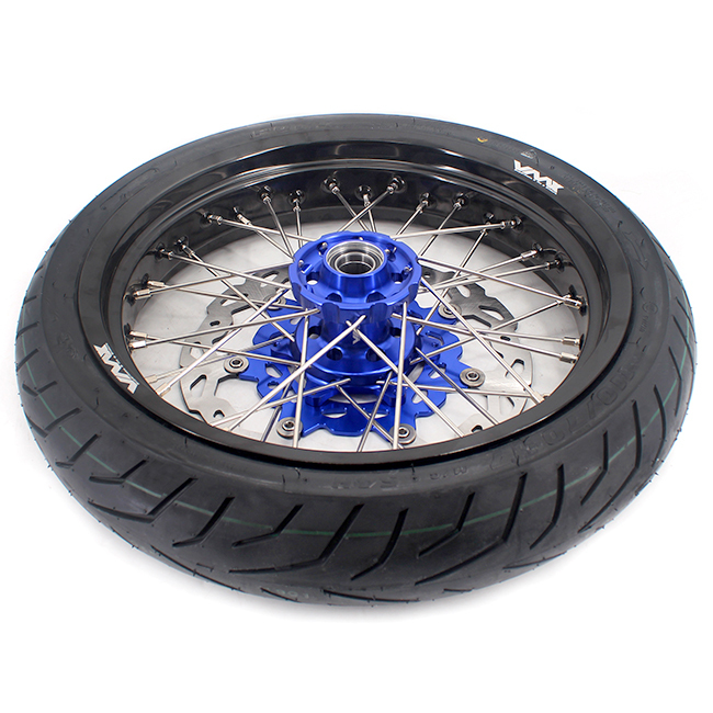 VMX 3.5*17"/5.0*17" Motorcycle Supermoto Wheel Rims With CST Tire Fit HUSQVARNA TE TC FE FC 2014-2024 Blue Hub