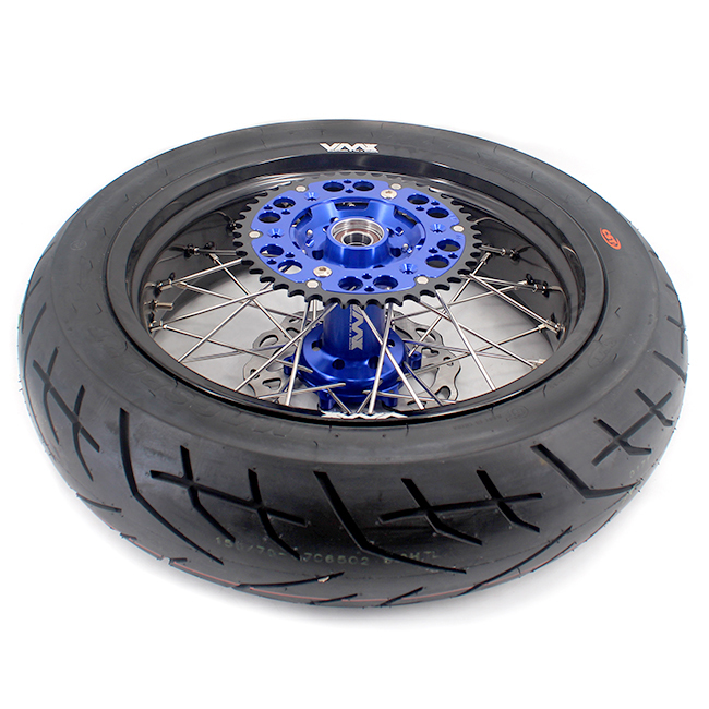VMX 3.5*17"/5.0*17" Motorcycle Supermoto Wheel Rims With CST Tire Fit HUSQVARNA TE TC FE FC 2014-2024 Blue Hub