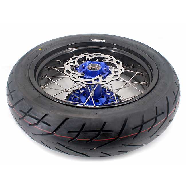 VMX 3.5*17"/5.0*17" Motorcycle Supermoto Wheel Rims With CST Tire Fit HUSQVARNA TE TC FE FC 2014-2024 Blue Hub