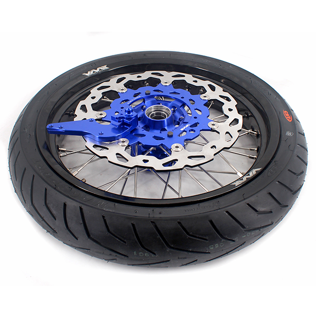 VMX 3.5*17"/5.0*17" Motorcycle Supermoto Wheel Rims With CST Tire Fit HUSQVARNA TE TC FE FC 2014-2024 Blue Hub