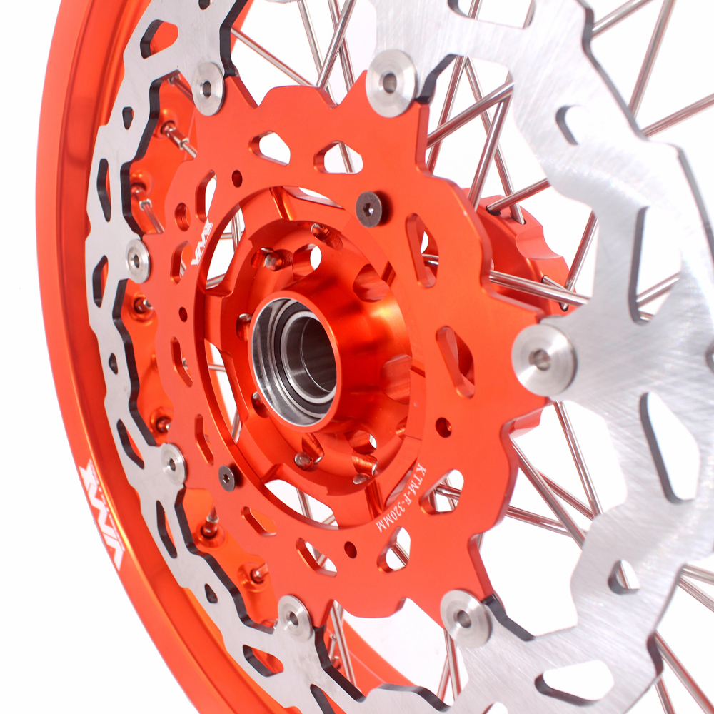 VMX 3.5/5.0 Motorcycle Supermoto Wheels Orange Rim With Disc Fit KTM SXF EXC XCF 2003-2024