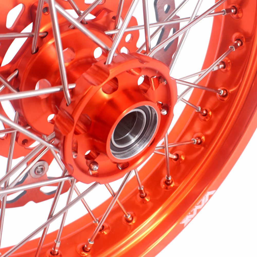VMX 3.5/5.0 Motorcycle Supermoto Wheels Orange Rim With Disc Fit KTM SXF EXC XCF 2003-2024