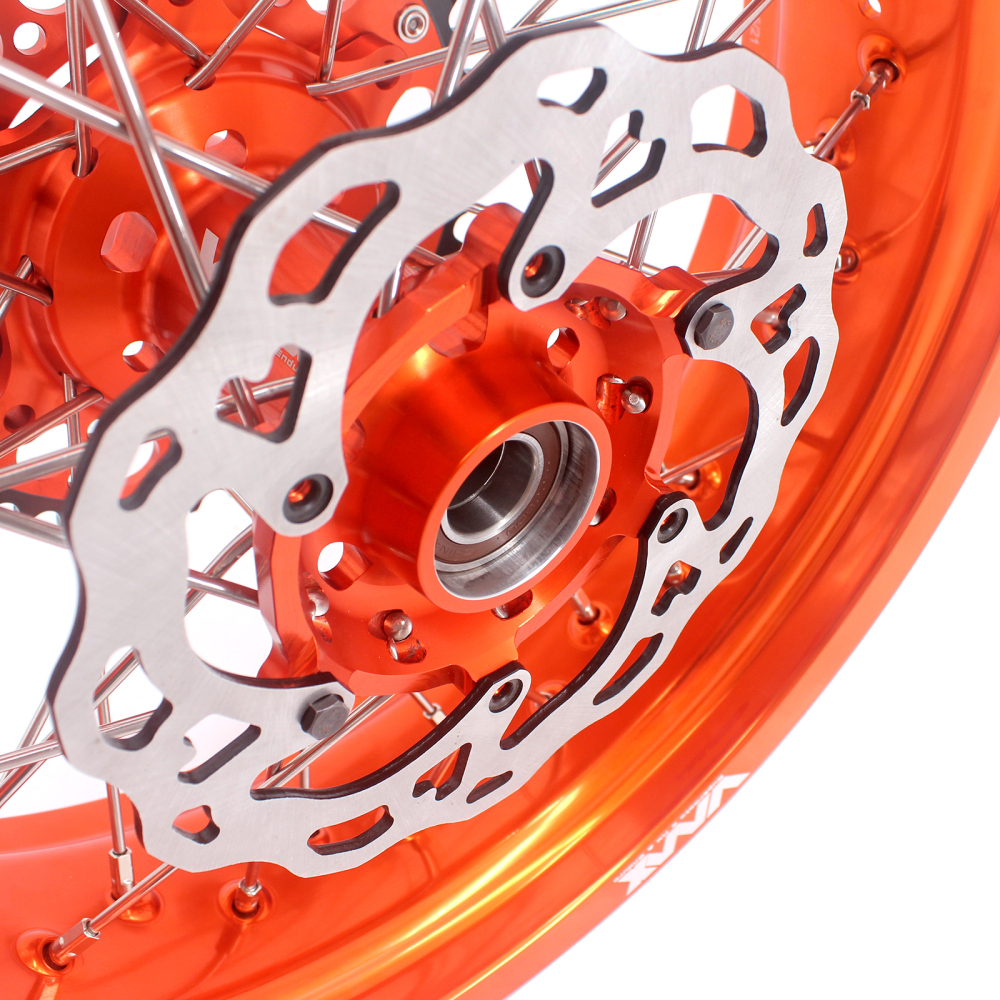 VMX 3.5/5.0 Motorcycle Supermoto Wheels Orange Rim With Disc Fit KTM SXF EXC XCF 2003-2024