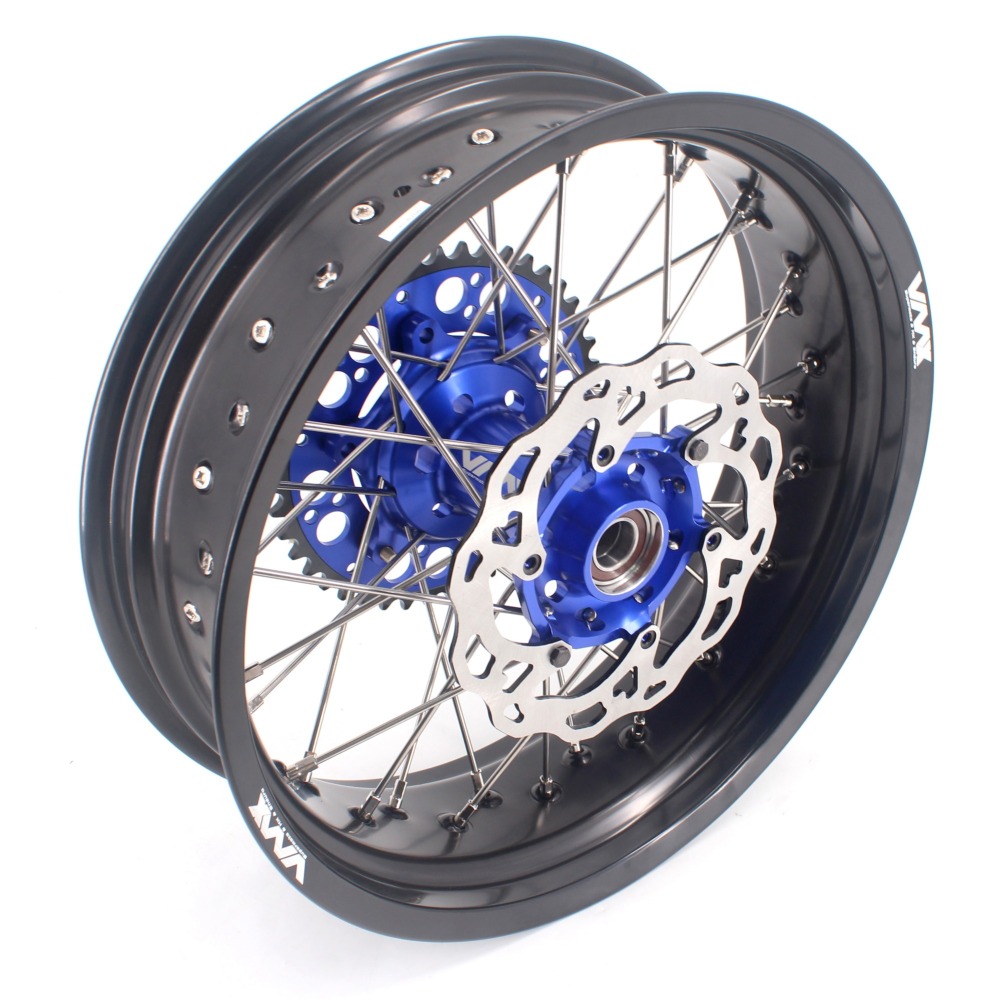 VMX 3.5/5.0 Motorcycle Supermoto Wheels Disc Fit KTM SXF EXC XC  Blue Hub Black Rim
