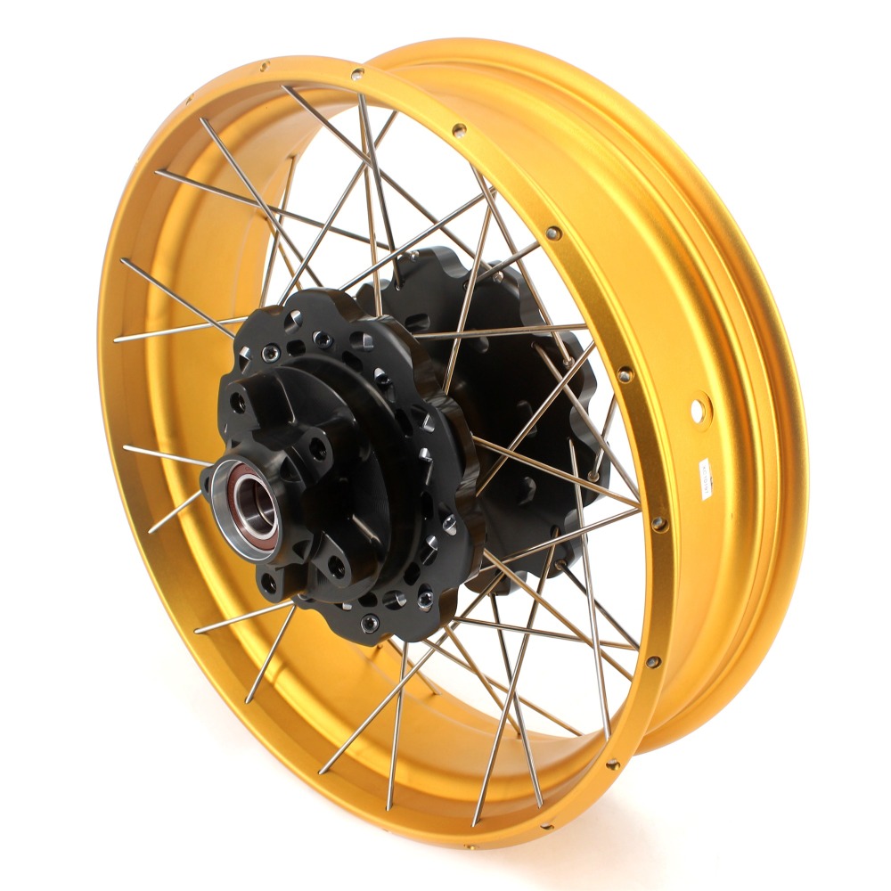 VMX Fit Honda Africa Twin CRF1000L 2016-2020 Tubeless Wheels 2.15*21"/4.25*18"  Gold Rim Black Hub