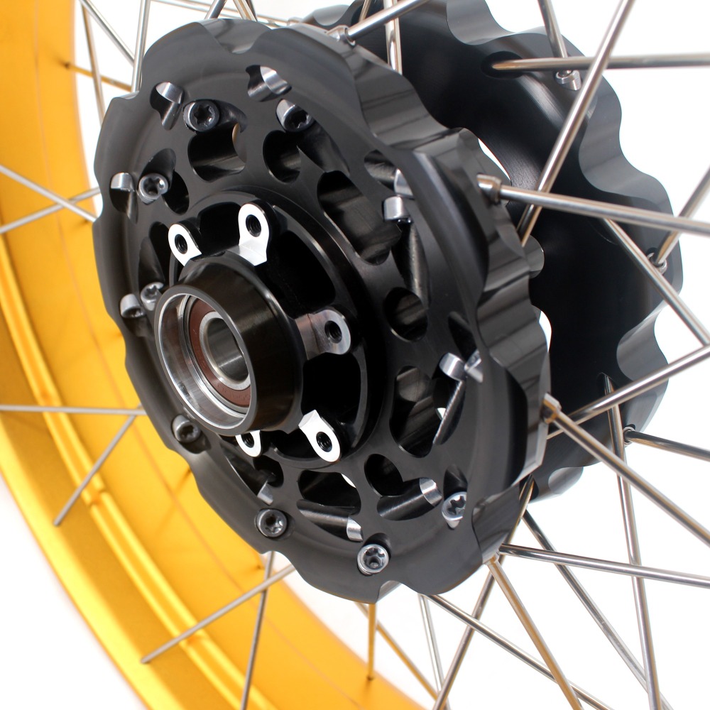 VMX Fit Honda Africa Twin CRF1000L 2016-2020 Tubeless Wheels 2.15*21"/4.25*18"  Gold Rim Black Hub
