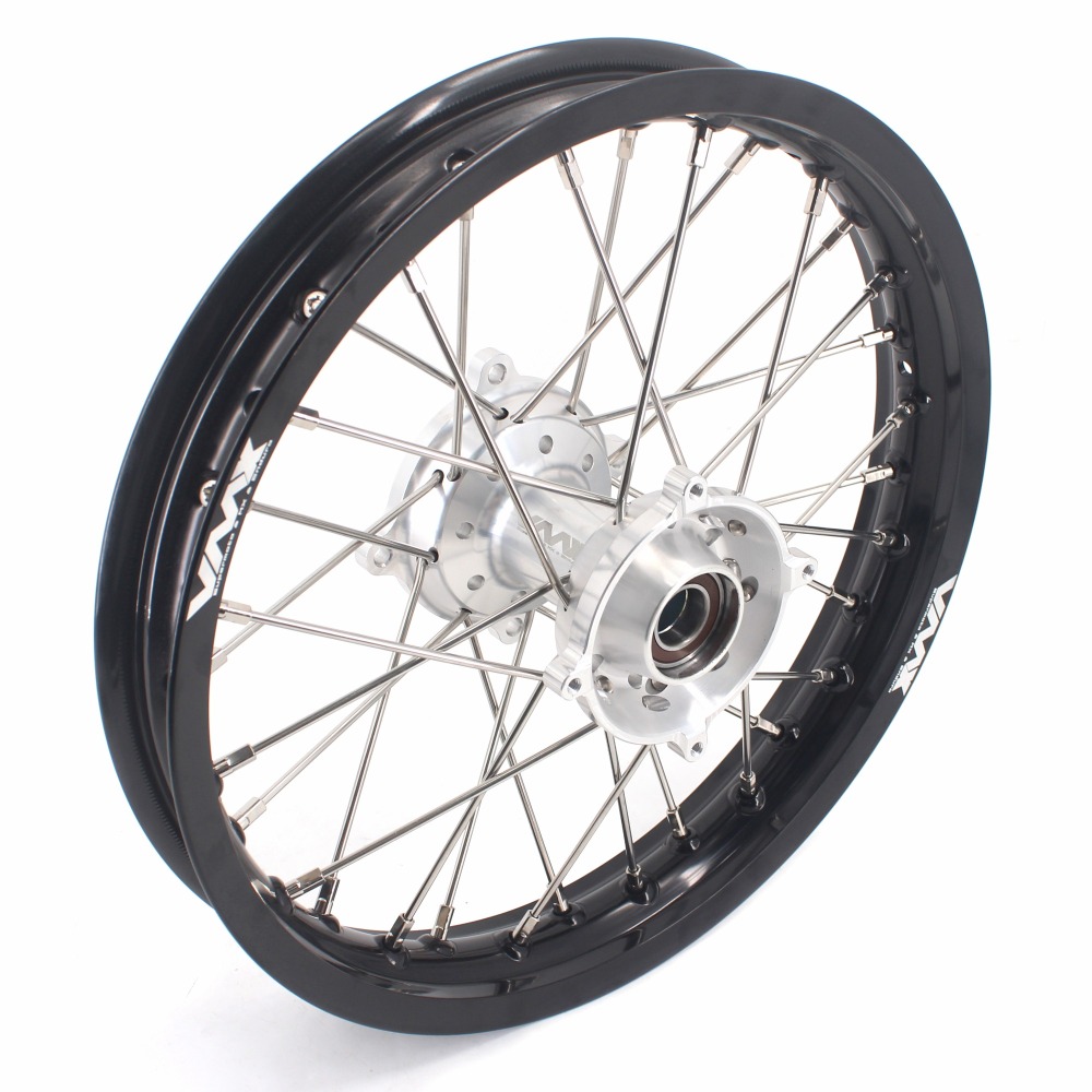 VMX 17/14 Kid's Small Wheels Set Compatible with KTM85 SX Silver Hub 2003-2020