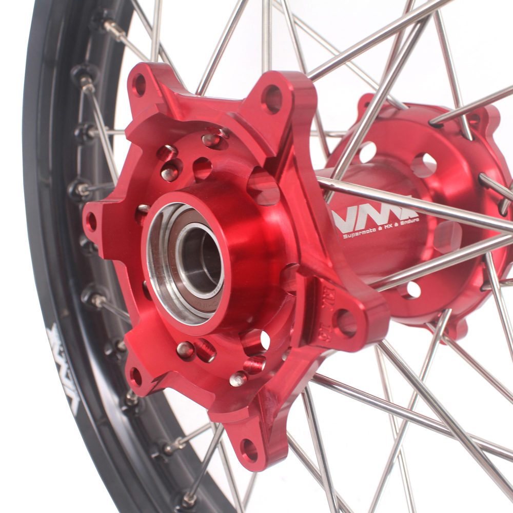 VMX 21/19 MX Racing Motorcycle Wheel Rims Set Compatible with KTM SXF XC-F 250 350 2003-2024 Red Hub