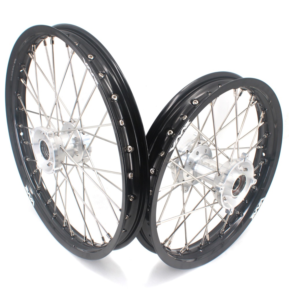 VMX 17/14 Kid's Small Wheels Set Compatible with KTM85 SX Silver Hub 2003-2020