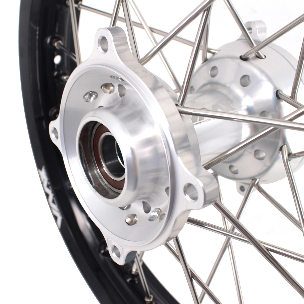 VMX 17/14 Kid's Small Wheels Set Compatible with KTM85 SX Silver Hub 2003-2020