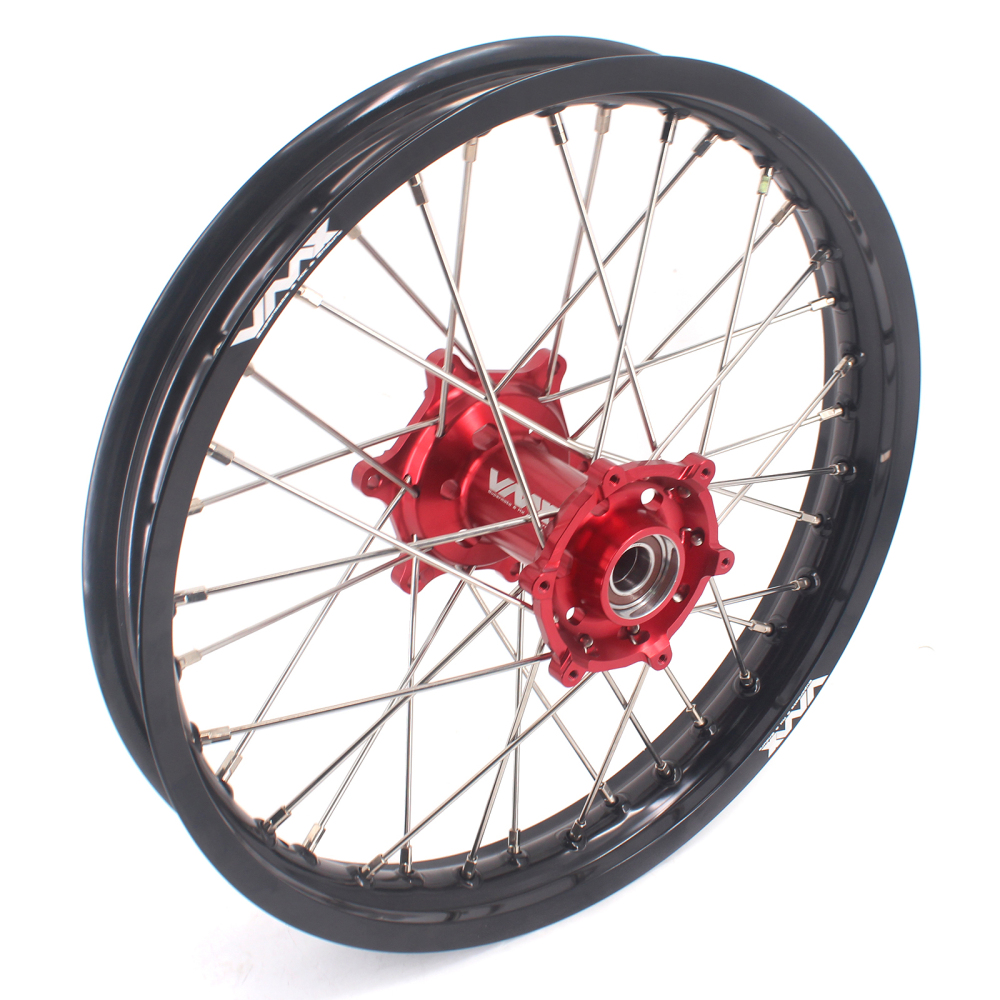 VMX 21/19 MX Racing Motorcycle Wheel Rims Set Compatible with KTM SXF XC-F 250 350 2003-2024 Red Hub
