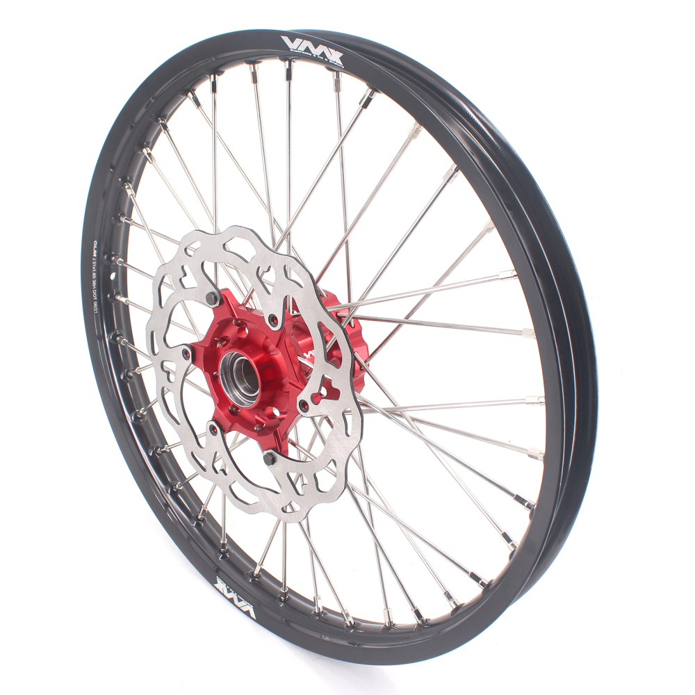VMX 21/18 Enduro Wheels Set With Disc Compatible with KTM EXC XCW 125 400 2020 Red Hub