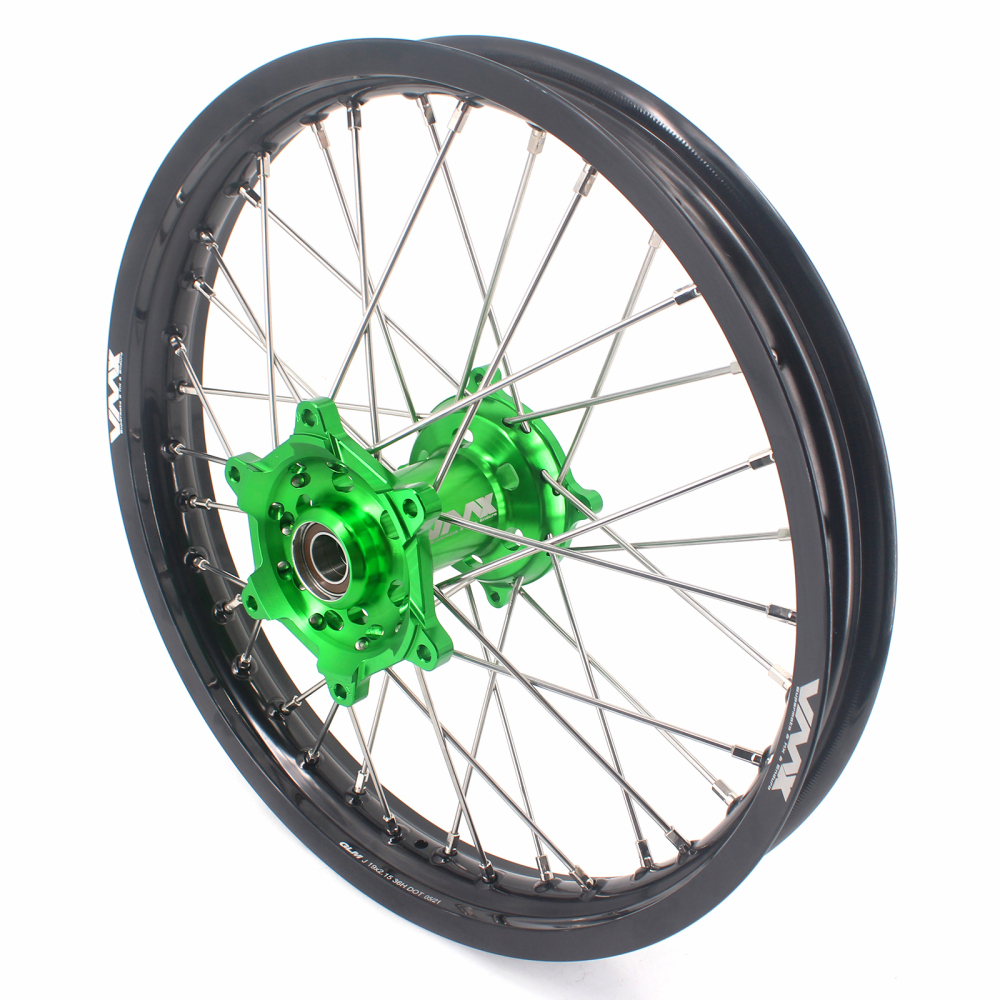VMX 21/19 Dirt Bike Motorcycle Wheels Rim Set Fit KAWASAKI KX250F KX450F 2006-2023 Green Hub