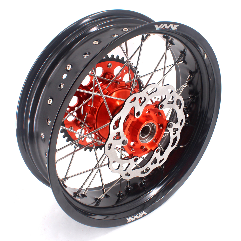 VMX 3.5/5.0 Motorcycle Supermoto Cush Drive Wheels Fit KTM EXC-R XC-F 250 450 Orange Hub