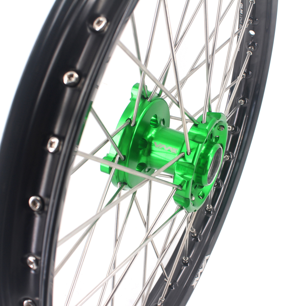 VMX 21/18 Motorcycle Wheels Rims Set Fit KAWASAKI KX250F KX450F 2006-2018 Green Hub