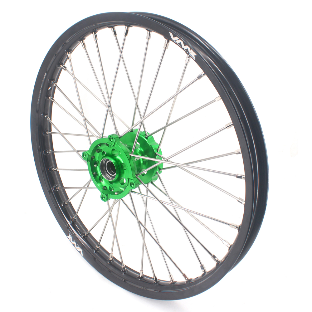 VMX 21/19 Dirt Bike Motorcycle Wheels Rim Set Fit KAWASAKI KX250F KX450F 2006-2023 Green Hub