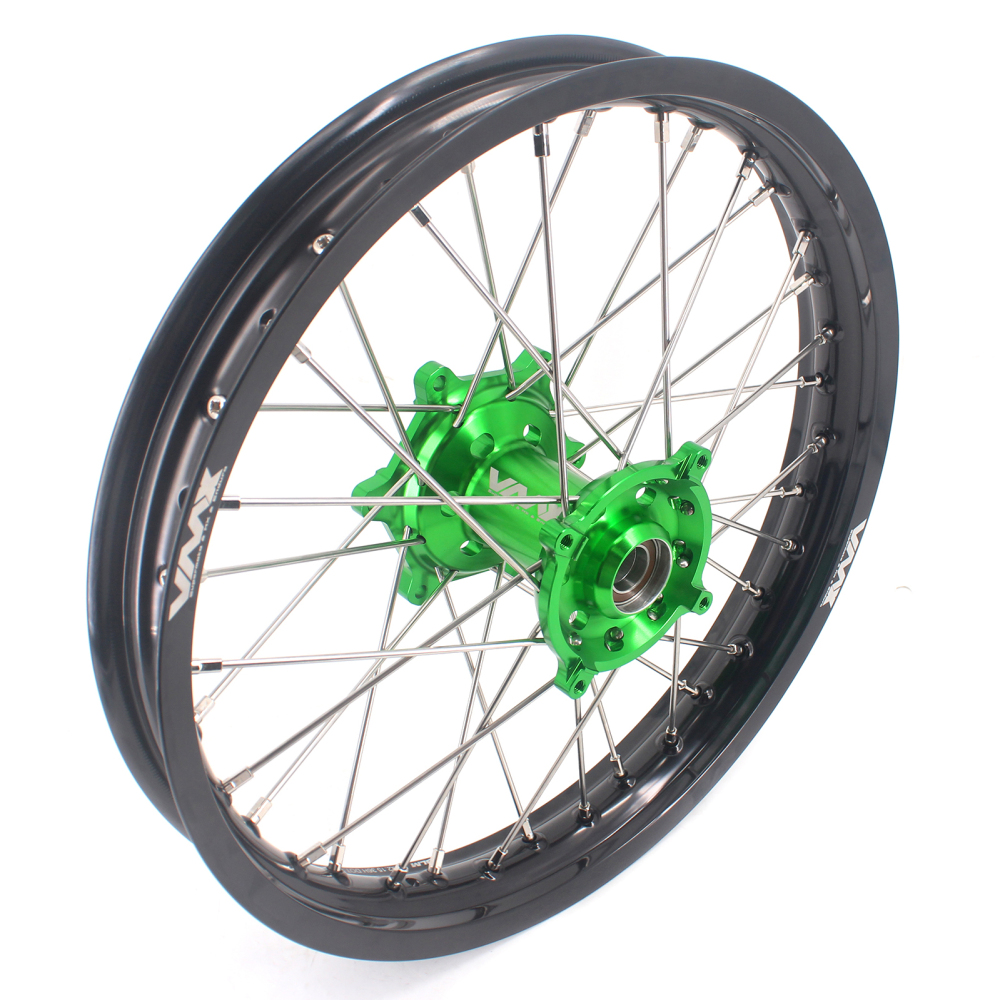 VMX 21/19 Dirt Bike Motorcycle Wheels Rim Set Fit KAWASAKI KX250F KX450F 2006-2023 Green Hub