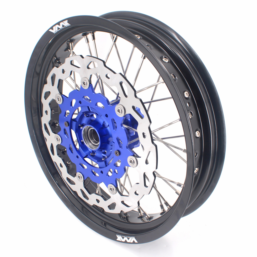 VMX 3.5/5.0 Motorcycle Supermoto Street Stunt Wheel Fit HUSABERG FE FC 2004-2014 Blue With Disc