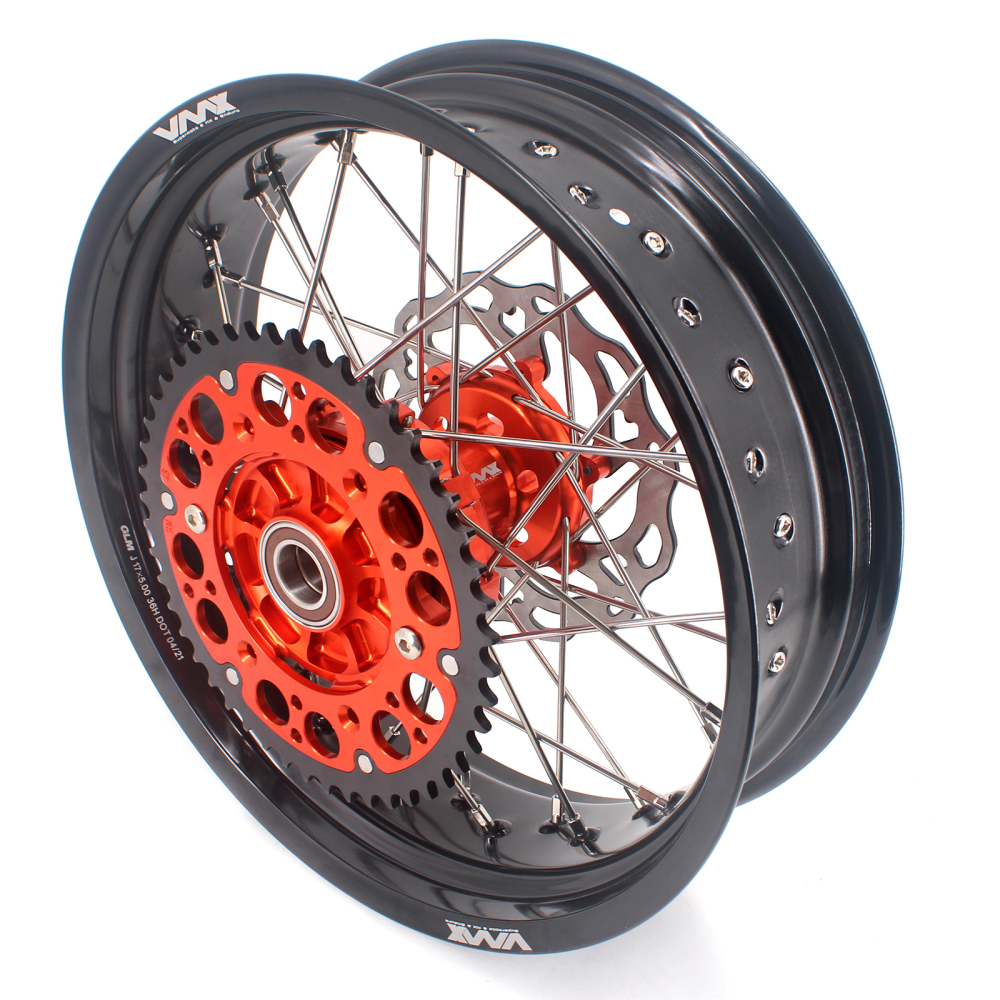 VMX 3.5/5.0 Motorcycle Supermoto Cush Drive Wheels Fit KTM EXC-R XC-F 250 450 Orange Hub