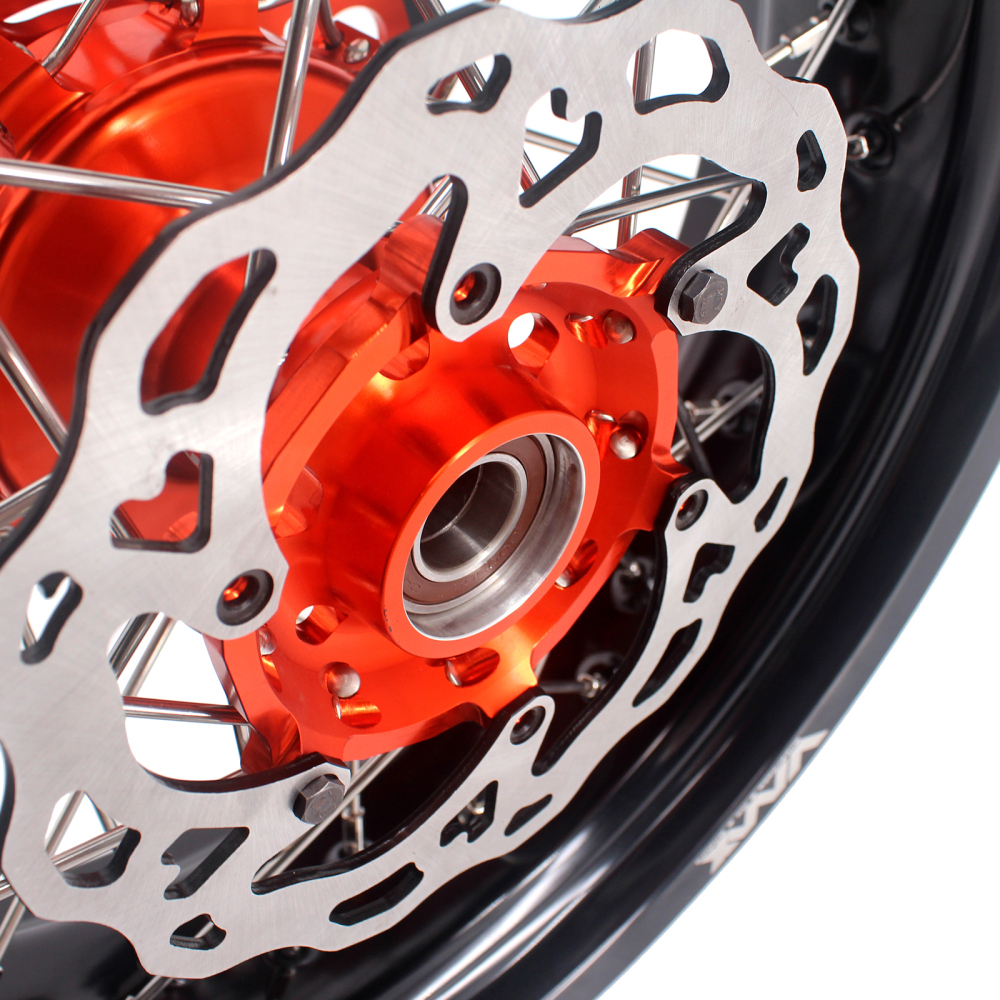 VMX 3.5/5.0 Motorcycle Supermoto Cush Drive Wheels Fit KTM EXC-R XC-F 250 450 Orange Hub