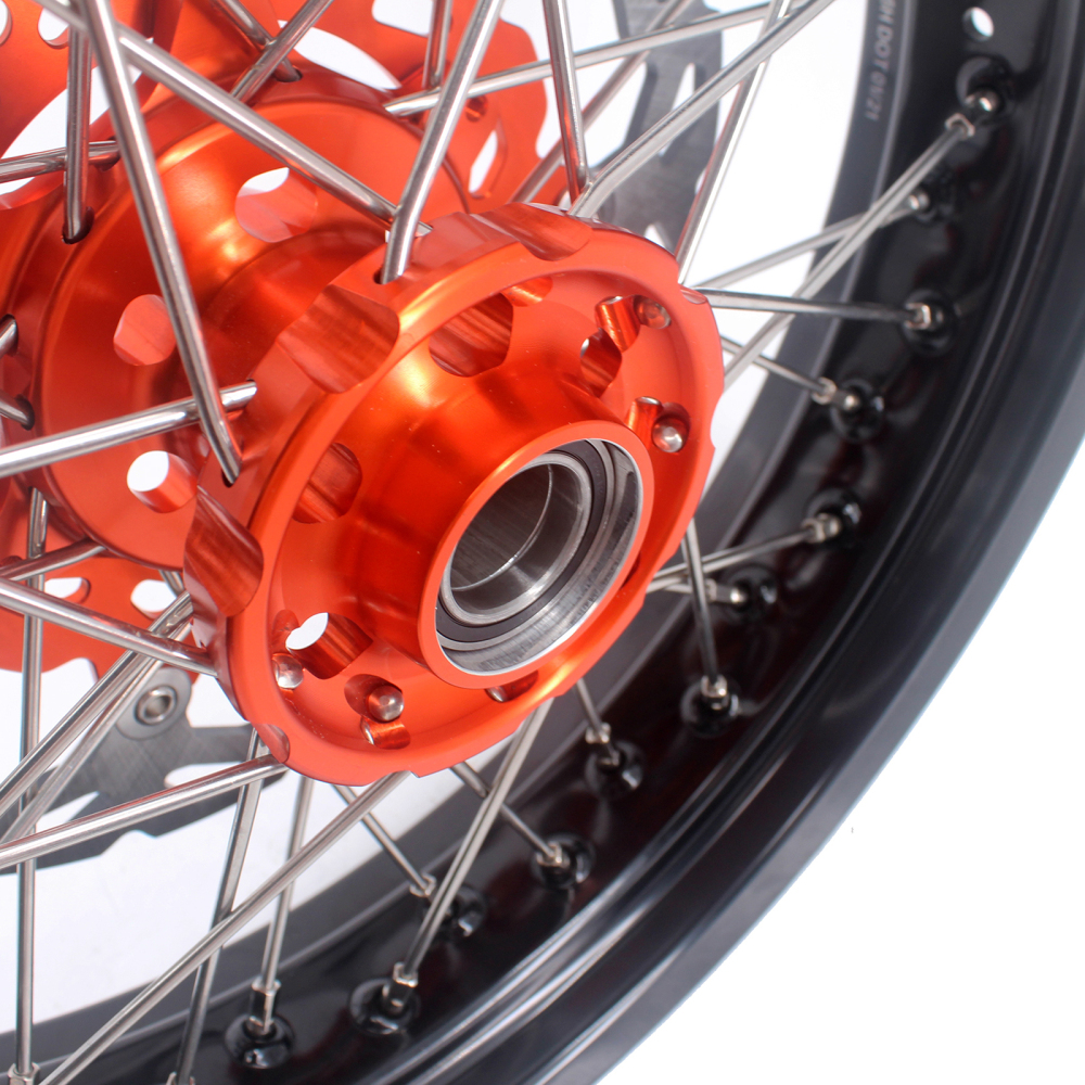 VMX 3.5/5.0 Motorcycle Supermoto Cush Drive Wheels Fit KTM EXC-R XC-F 250 450 Orange Hub