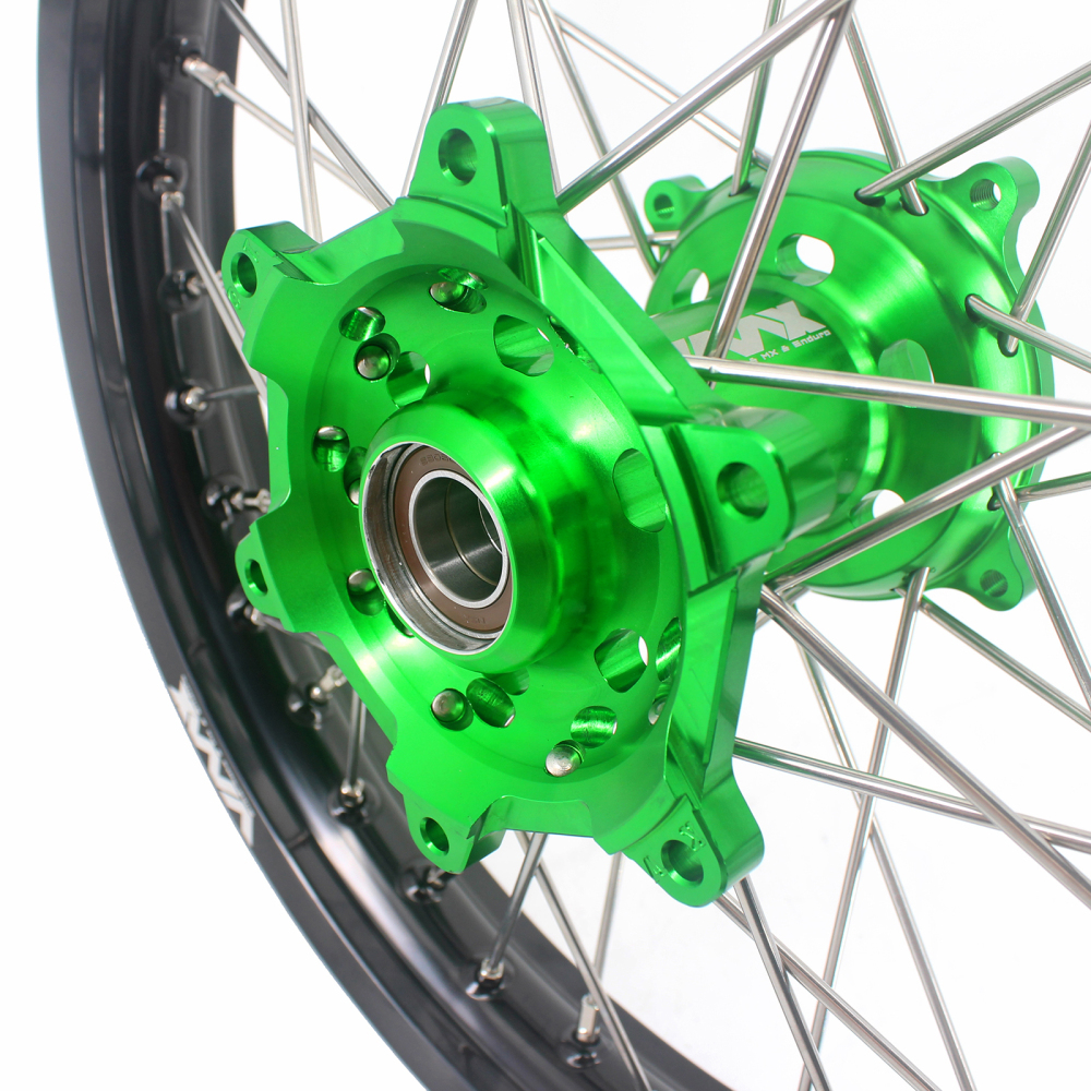 VMX 21/19 Dirt Bike Motorcycle Wheels Rim Set Fit KAWASAKI KX250F KX450F 2006-2023 Green Hub
