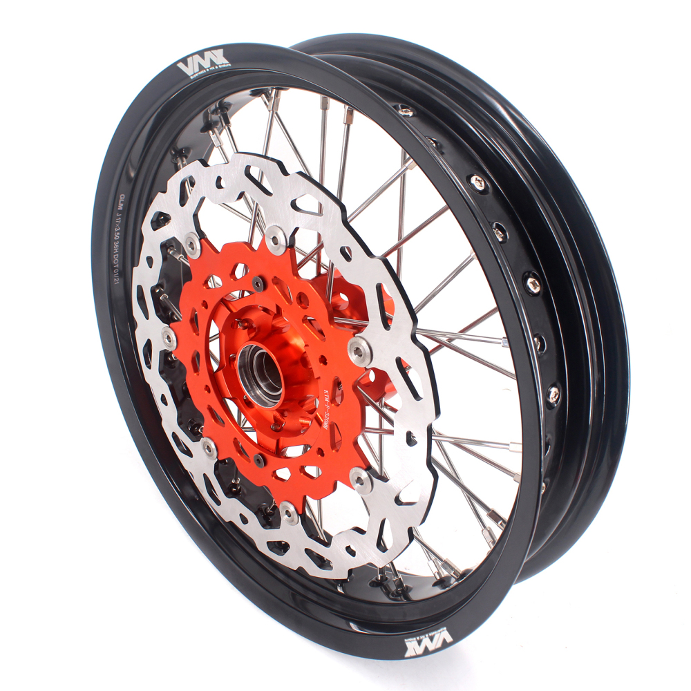 VMX 3.5/5.0 Motorcycle Supermoto Cush Drive Wheels Fit KTM EXC-R XC-F 250 450 Orange Hub