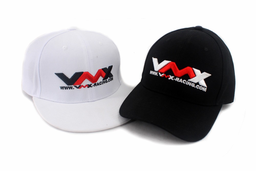 VMX White Flat hat and Black Curved hat