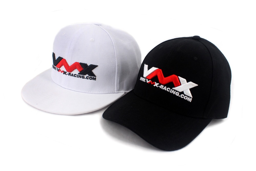 VMX White Flat hat and Black Curved hat