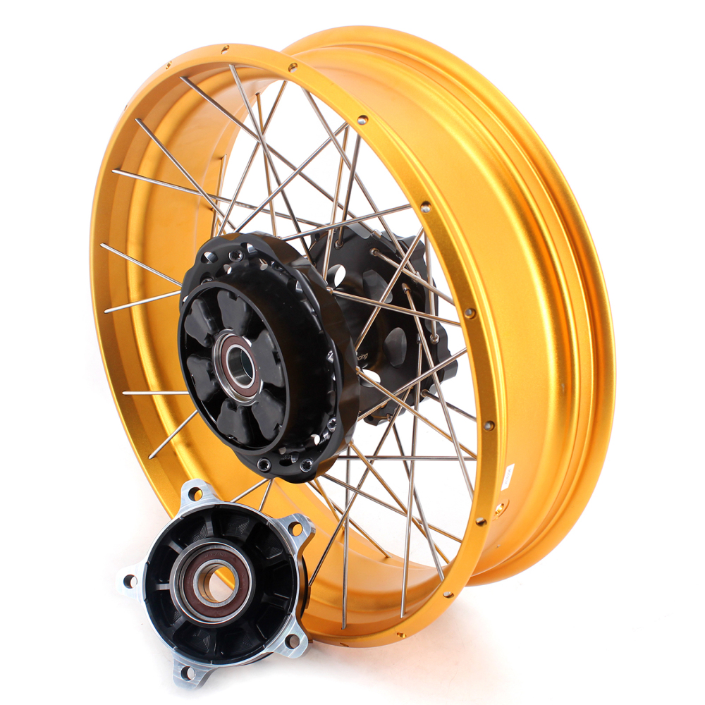 VMX 3.0*19"/4.25*17" Tubeless Wheels Rims Set Fit  BMW F750GS 2019-2023 Black Hub Gold Rim