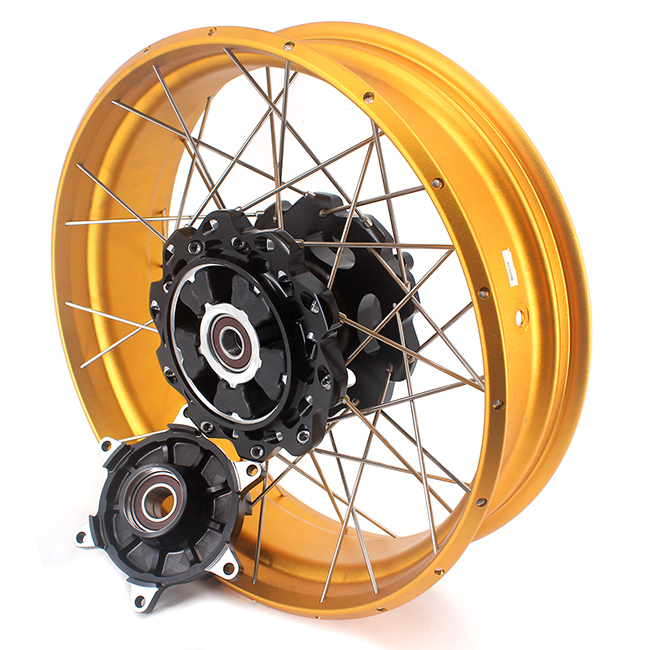 VMX 2.5*19"/4.25*17" Tubeless Wheels Set Fit  BMW G310GS 2016-2023 Black Hub Gold Rim