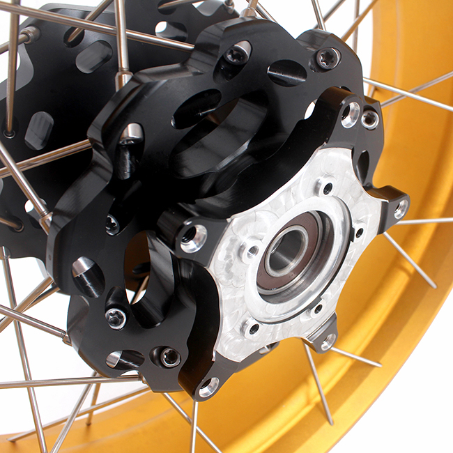 VMX 2.5*19"/4.25*17" Tubeless Wheels Set Fit  BMW G310GS 2016-2023 Black Hub Gold Rim