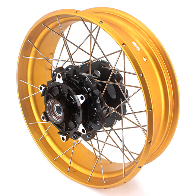 VMX 2.5*19"/4.25*17" Tubeless Wheels Set Fit  BMW G310GS 2016-2023 Black Hub Gold Rim