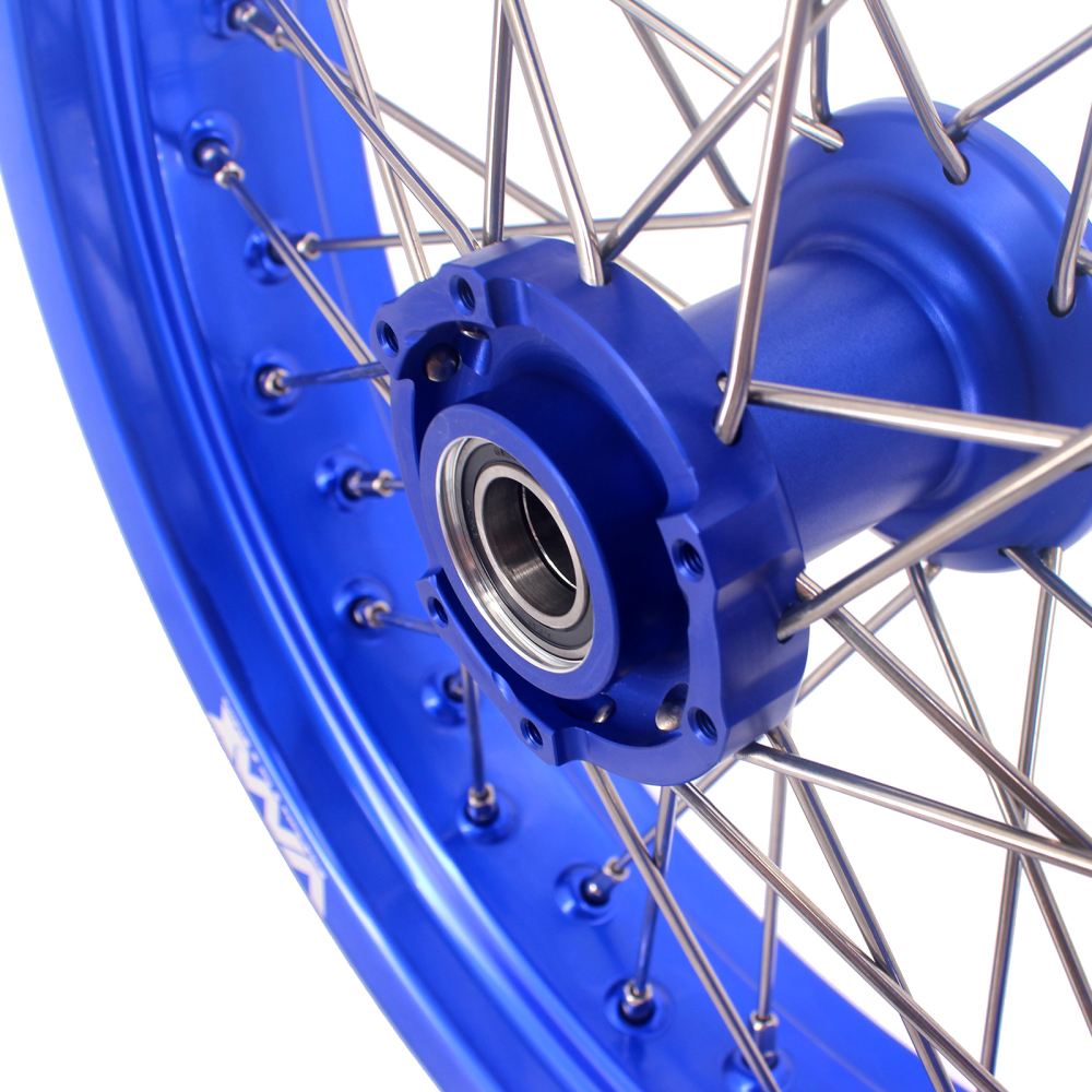 VMX 3.5/5.0 Motorcycle Supermoto dirt bike Wheels Set Fit TM Bike 2015-2024 Blue Hub Blue Rim