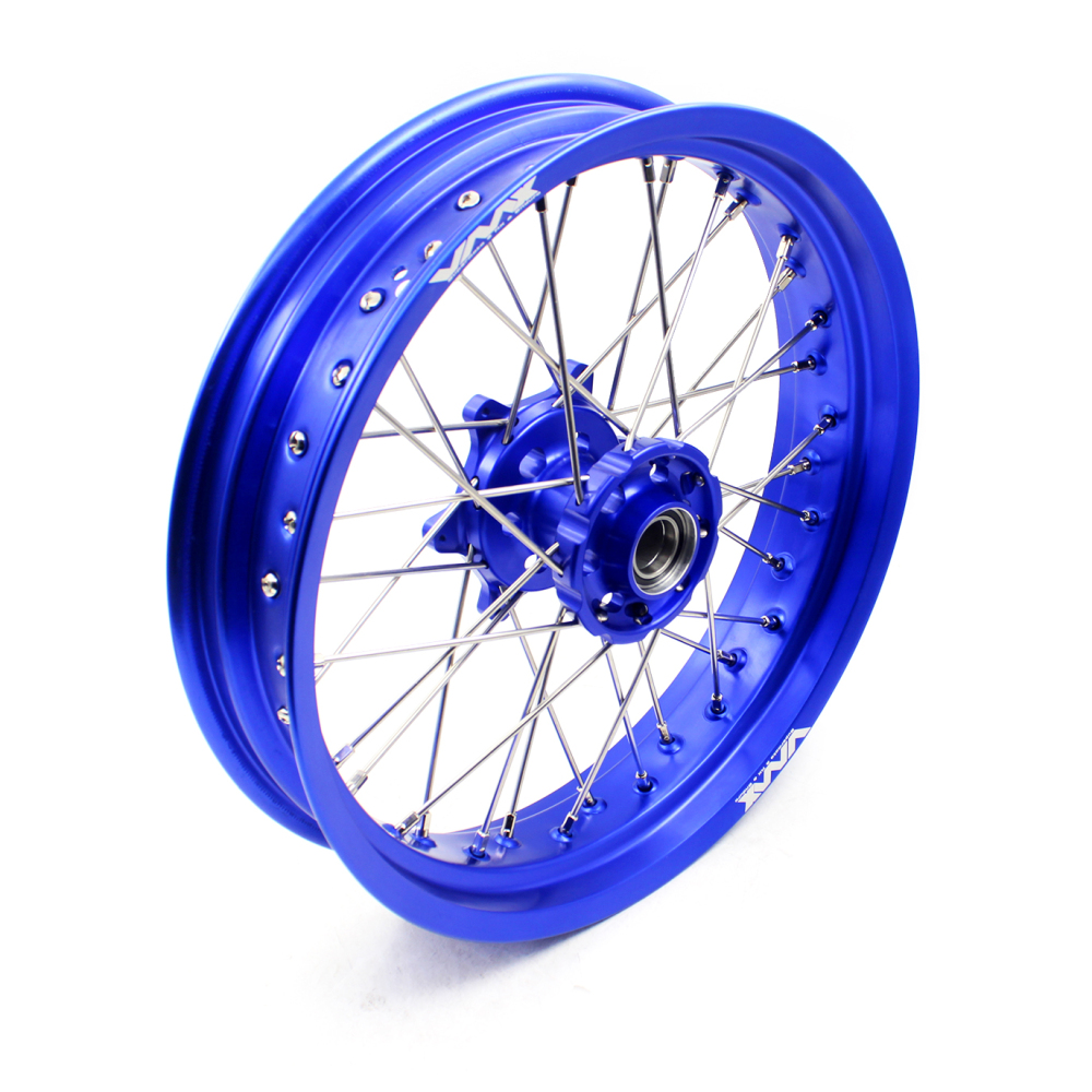 VMX 3.5*17"/5.0*17" Supermoto Wheels Rims Fit HUSQVARNA TE TC FE FC 2014-2024 Blue Hub/Rim