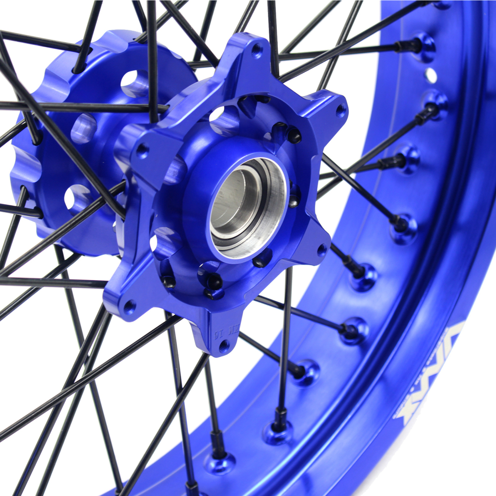 VMX 3.5/5.0 Supermoto Dirt Bike Wheel Rims Fit HUSQVARNA TE TC FE FC 2014-2024 Blue hub/rim Black Spoke/Nipple