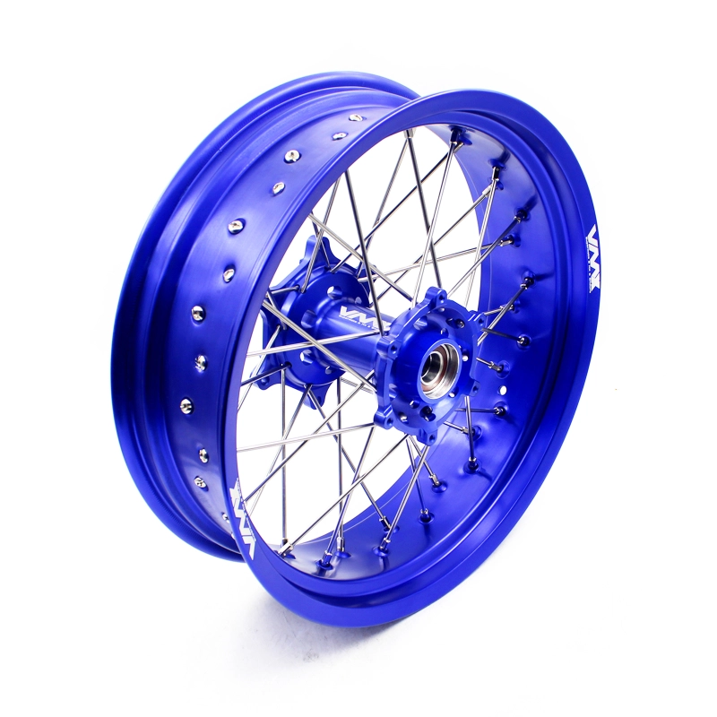 VMX 3.5*17"/5.0*17" Supermoto Wheels Rims Fit HUSQVARNA TE TC FE FC 2014-2024 Blue Hub/Rim