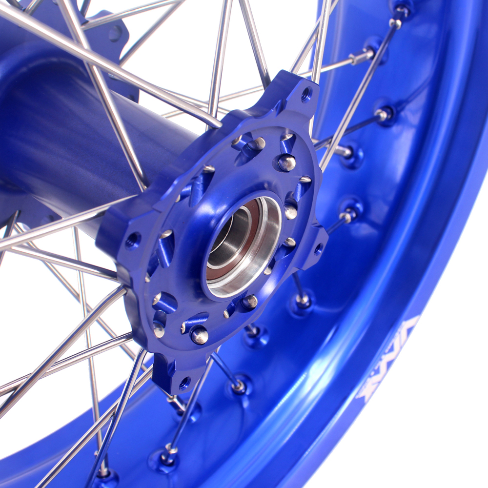 VMX 3.5/5.0 Motorcycle Supermoto dirt bike Wheels Set Fit TM Bike 2015-2024 Blue Hub Blue Rim