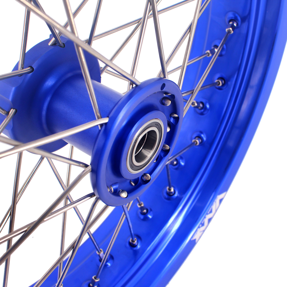 VMX 3.5/5.0 Motorcycle Supermoto dirt bike Wheels Set Fit TM Bike 2015-2024 Blue Hub Blue Rim