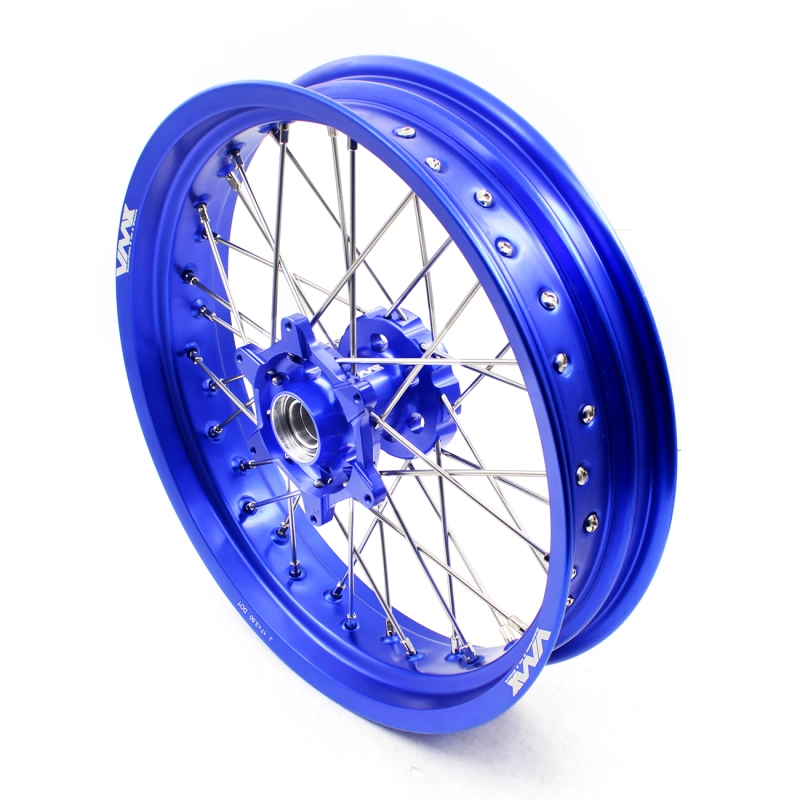 VMX 3.5*17"/5.0*17" Supermoto Wheels Rims Fit HUSQVARNA TE TC FE FC 2014-2024 Blue Hub/Rim
