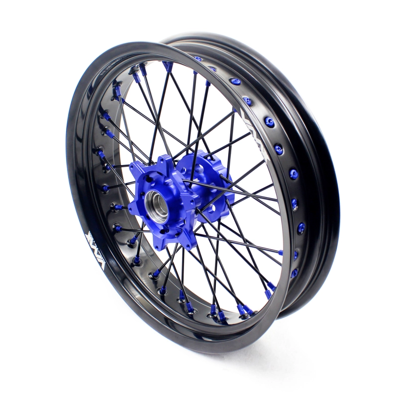 VMX 3.5/5.0 Motorcycle Supermoto Wheels Set Fit KTM SX EXC XC-F 250 450 Blue Nipple Black Spoke