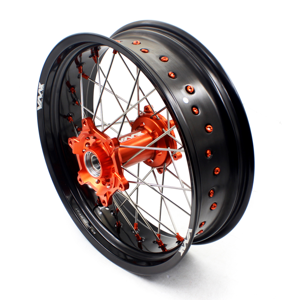 VMX 3.5/5.0 Motorcycle Supermoto Wheels Set Fit KTM SXF EXC-R 250 530 Orange Nipple