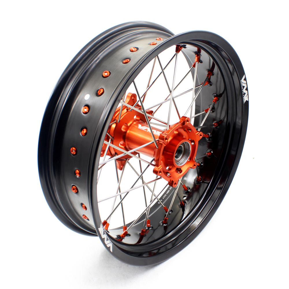 VMX 3.5/5.0 Motorcycle Supermoto Wheels Set Fit KTM SXF EXC-R 250 530 Orange Nipple