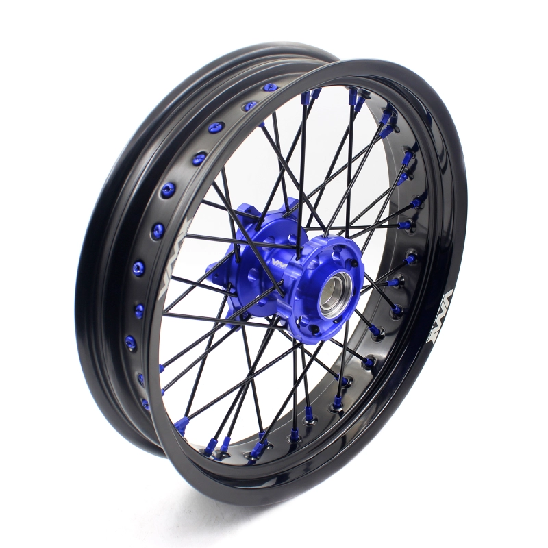 VMX 3.5/5.0 Motorcycle Supermoto Wheels Set Fit KTM SX EXC XC-F 250 450 Blue Nipple Black Spoke