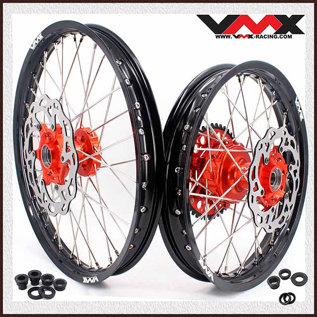 Cush Drive Wheels for KTM EXC SXF XC-F 03 -2026 VMX 21/18 Complete Rims Set Orange Hub with Discs