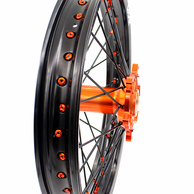 VMX 21/19 MX Casting Off-road Wheel Set Compatible with KTM XC SXF 125 2003-2024 Orange