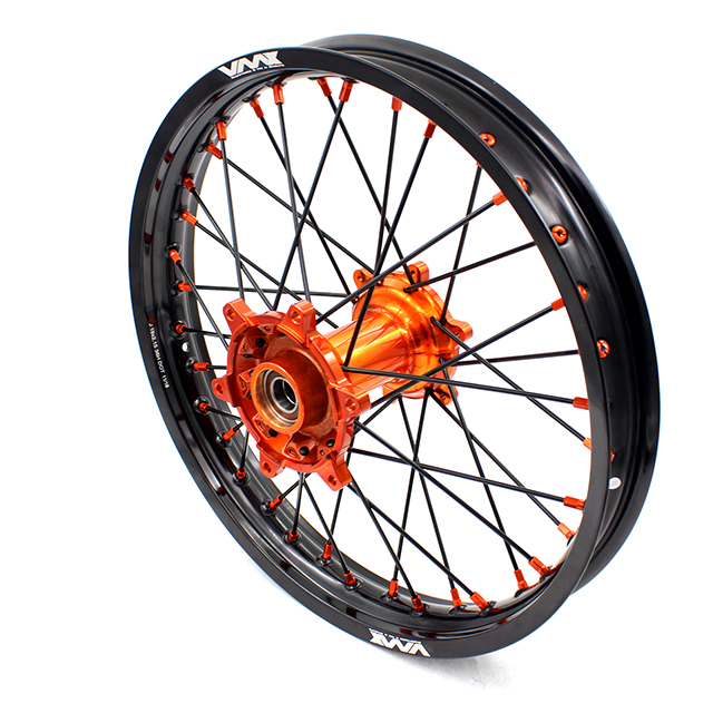 VMX 21/19 MX Casting Off-road Wheel Set Compatible with KTM XC SXF 125 2003-2024 Orange